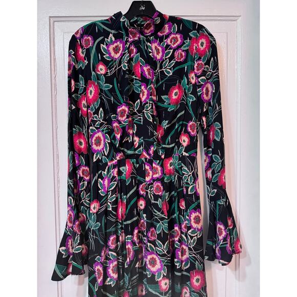 NWT Misa Los Angeles Black Floral Open Back Long Sleeve Maxi Dress Size S - Picture 7 of 16